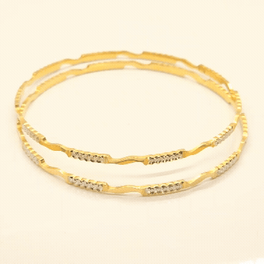 Ripple Gleam Gold Bangles