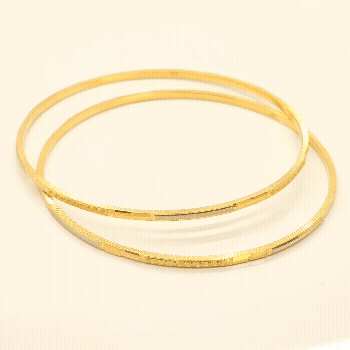 Gilded Grid Gold Bangles